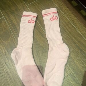 ALO Yoga Light Pink Athletic Socks worn once